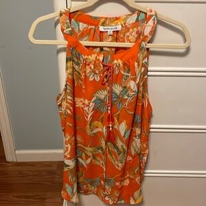 Rose and Olive Sleeveless  Shirt